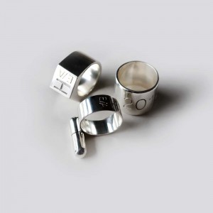 Trio de bagues en argent Merhyl Levisse