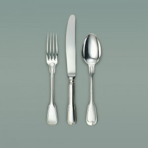 Couvert en Métal Argenté Français Modèle Filet Ancien